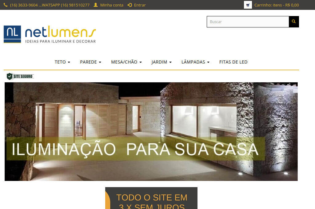 Site NetLumens Iluminacao